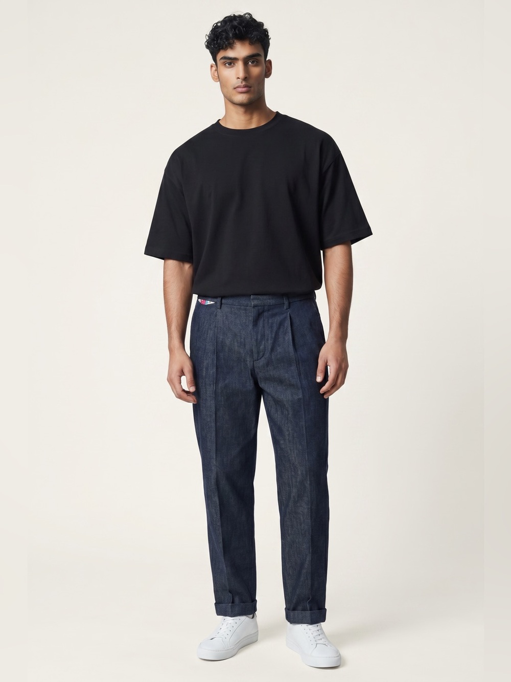 Armani Exchange Men’s Pleated Denim Trousers // Indigo // 38 X 27.5 // NEW